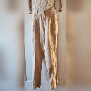 Nicole Miller Beige Linen Pants Sz M